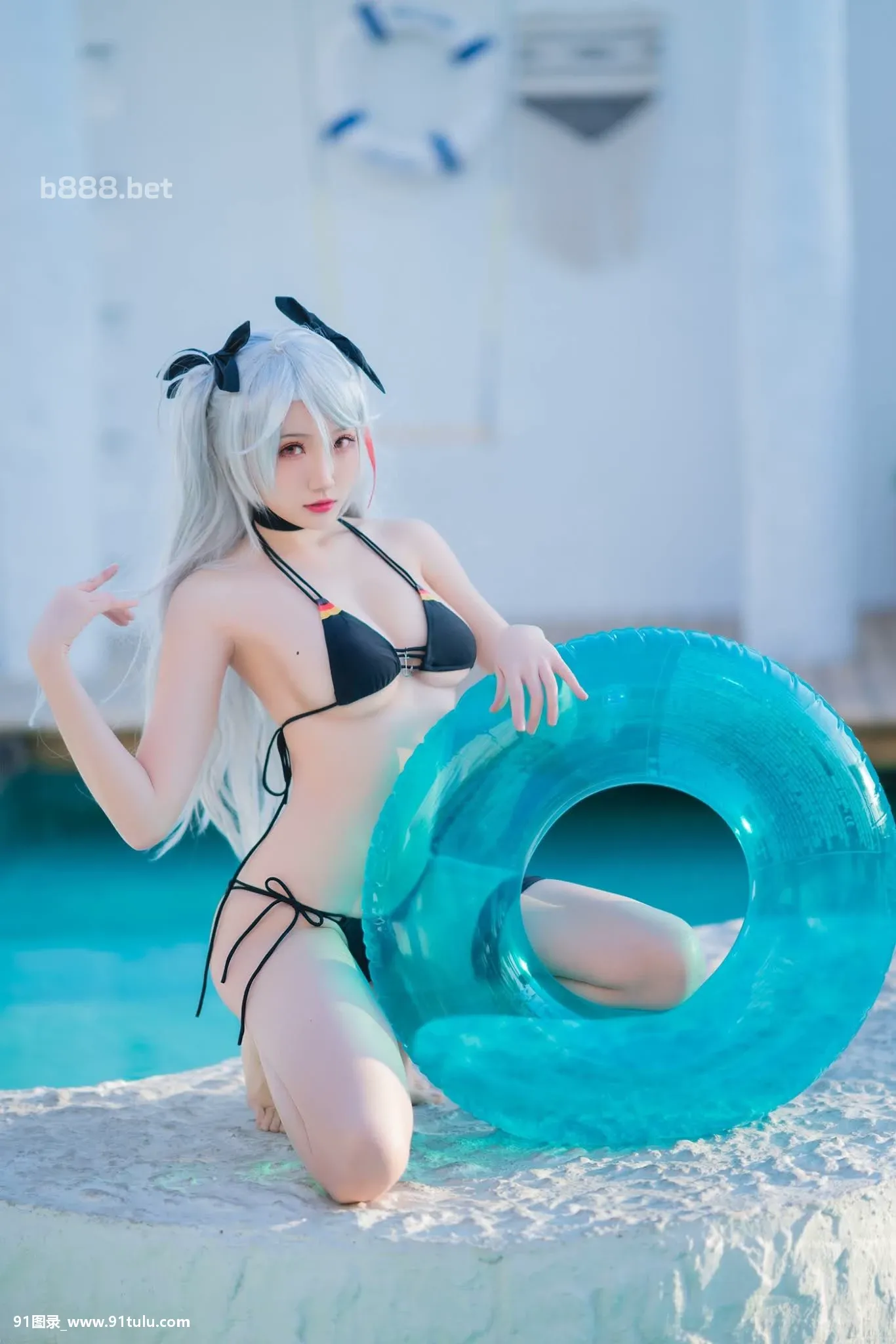 Cosplay 瓜希酱 Prinz Eugen Skin Swimsuit [20P][写真 エフェクト アプリ 炎]